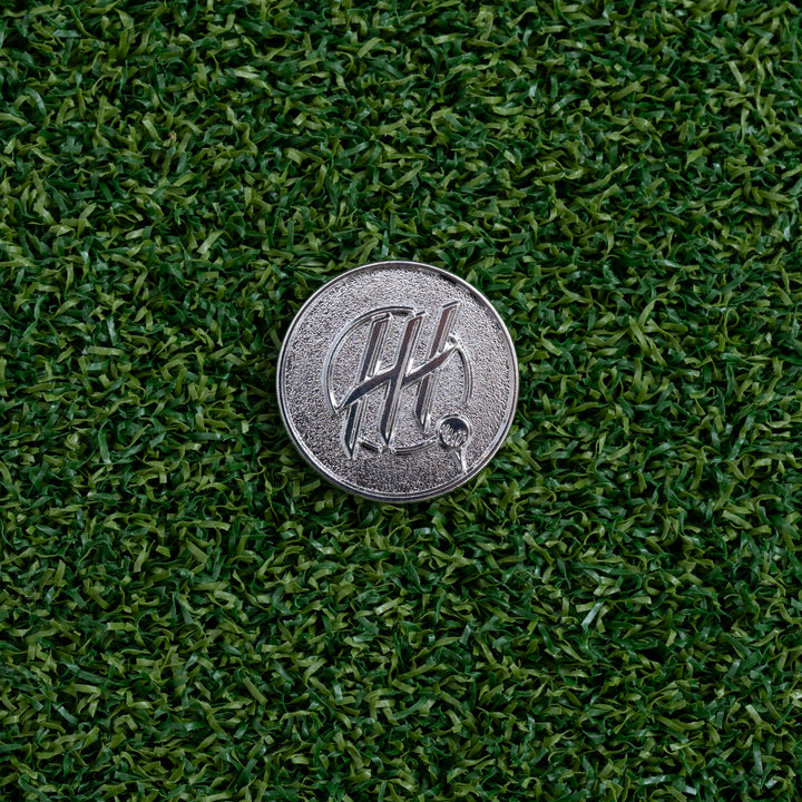 Silver premium golf ball markers with engraved logo 