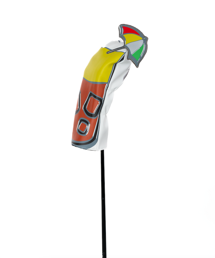 Premium golf headcover with colorful umbrella design and protective padding