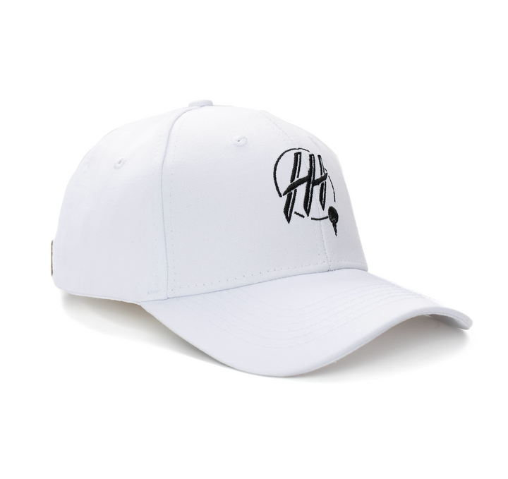 Hometown Hackers white dad hat with black embroidered logo and curved brim